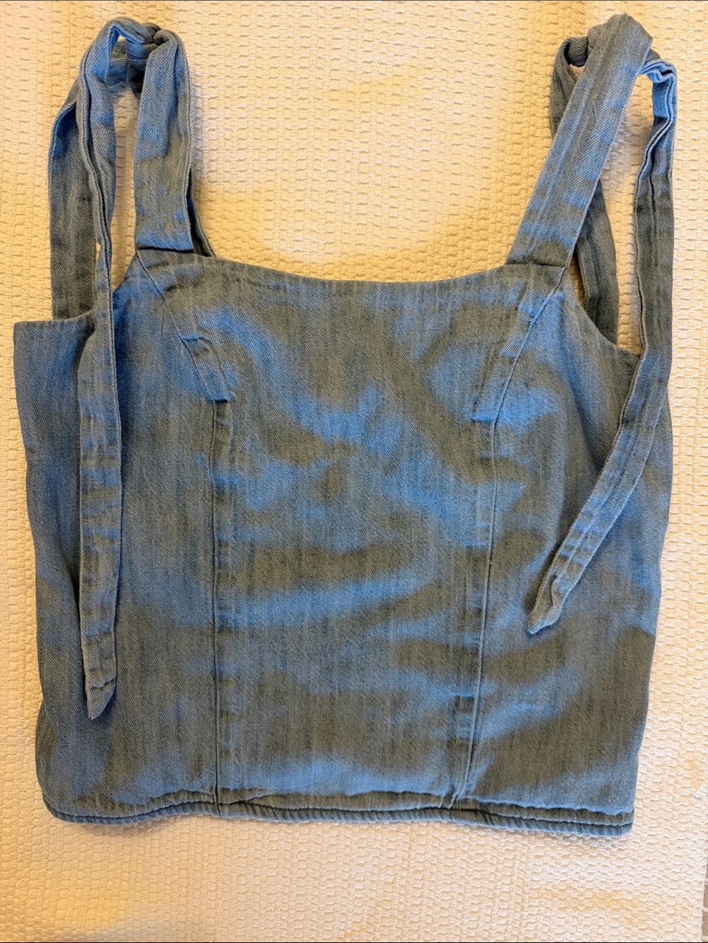 Women’s denim top with tie straps